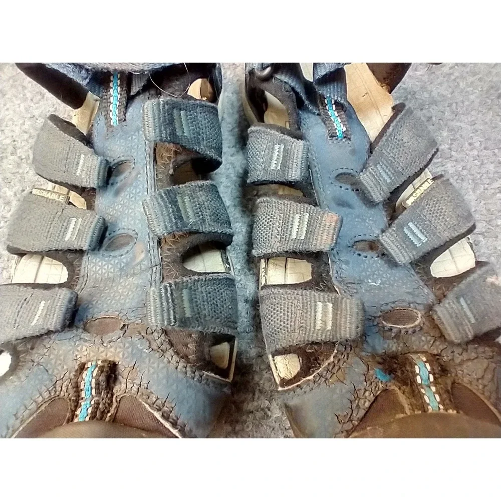 Keen Kids Seacamp II CNX Blue Black‎  Outdoor Sandals Size 3 US NO LACES